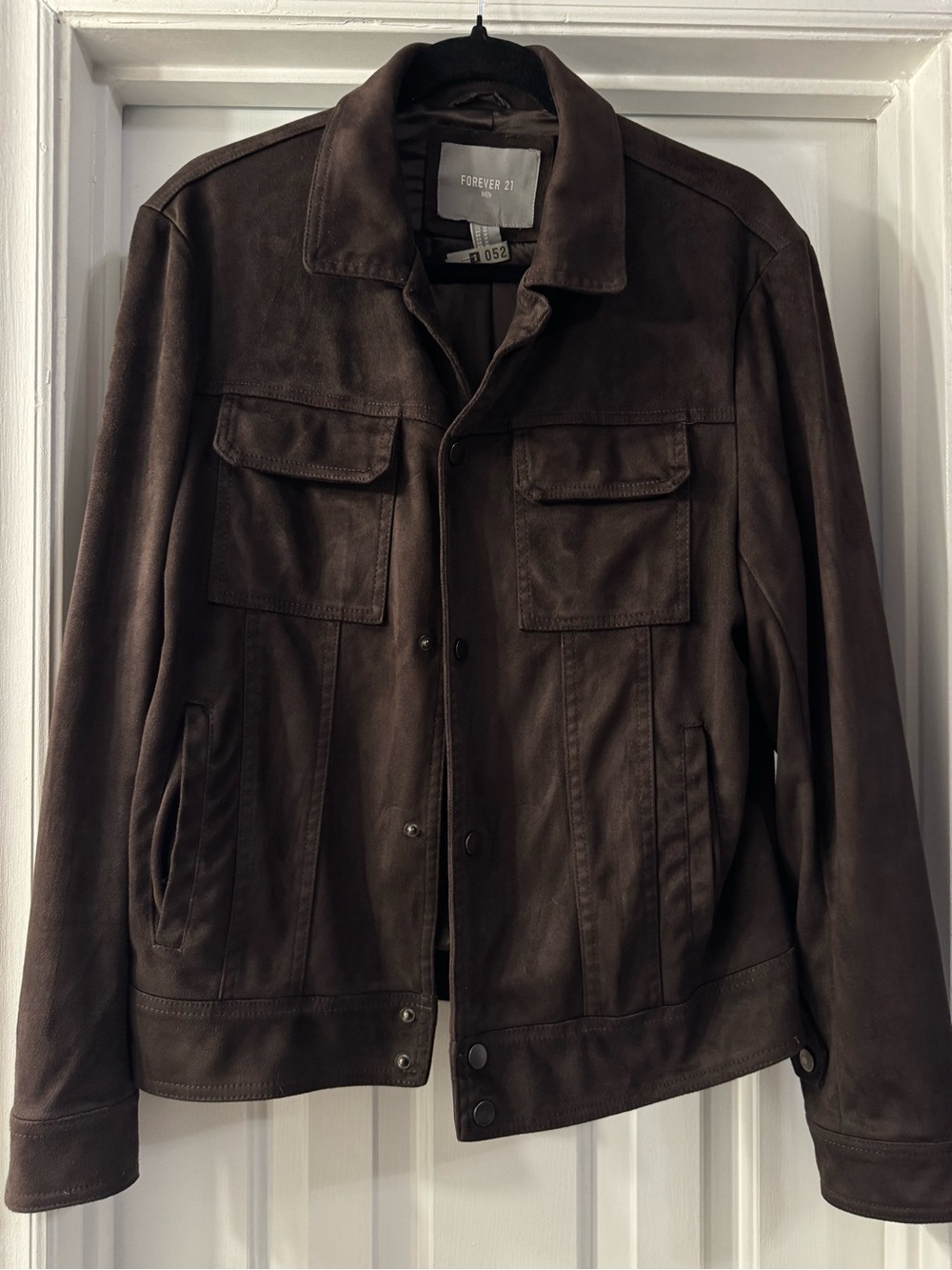 Forever 21 Men's Dark Brown Suede Military Field Jacket